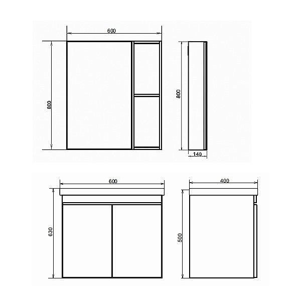 Зеркальный шкаф Comforty Осло 00-00006490 60 бетон светлый купить в интернет-магазине сантехники Sanbest