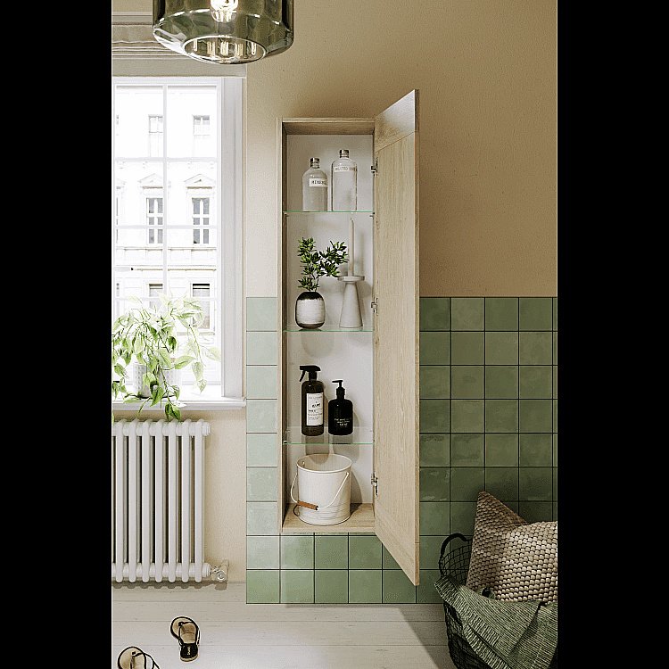 Пенал Aqwella Astrid 35 AST0535DD дуб давос для ванной в интернет-магазине сантехники Sanbest