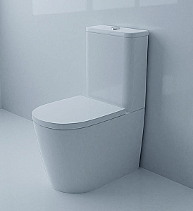 Унитаз напольный Azario Luana AZ-8593 белый, безободковый, с бачком, с крышкой микролифт купить в интернет-магазине Sanbest