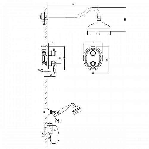 Душевая система Lemark Villa LM4829B купить в интернет-магазине сантехники Sanbest