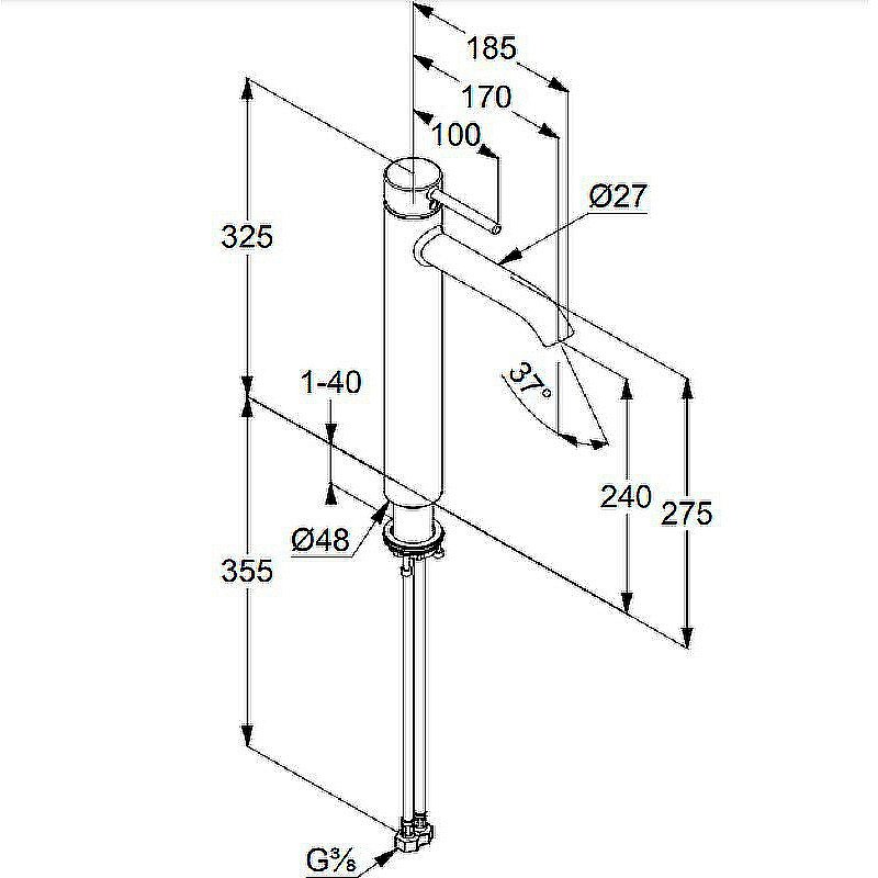 Смеситель для раковины Kludi Bozz 38286N076 золото брашированное купить в интернет-магазине сантехники Sanbest