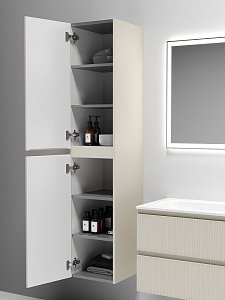 Шкаф-пенал подвесной Sancos SNOB R PSNR35CE Beige Soft для ванной в интернет-магазине сантехники Sanbest