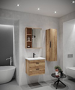 Тумба с раковиной Grossman Форта 60,8 Дуб галифакс для ванной в интернет-магазине Sanbest