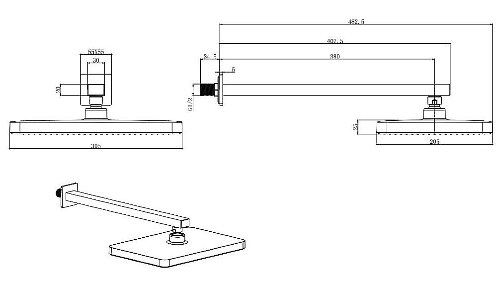Душевая система Aquatek Вега AQ1072CR хром купить в интернет-магазине сантехники Sanbest