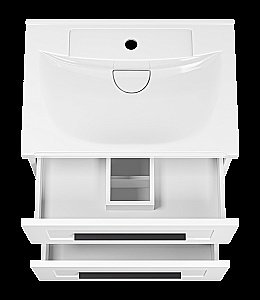 Тумба с раковиной Misty Модерн - 60 П-Мод09060-011Пр белая для ванной в интернет-магазине Sanbest