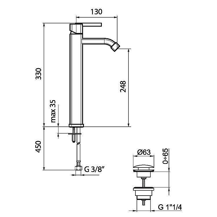 Смеситель для раковины Webert Azeta AZ830402015 купить в интернет-магазине сантехники Sanbest