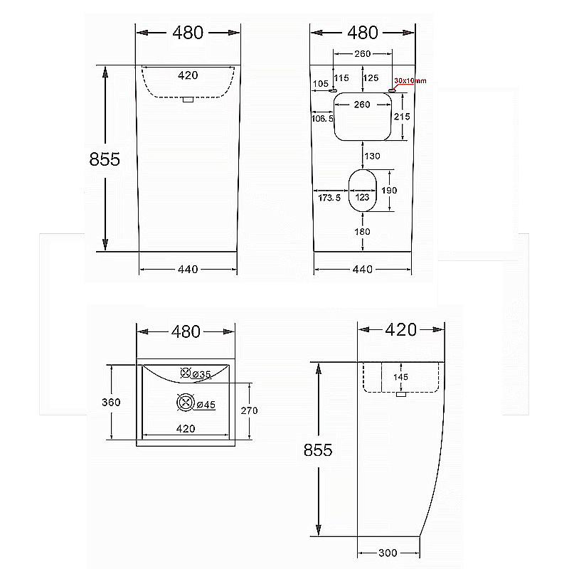 Инсталляция для унитаза Azario AZ-8010-1000 купить в интернет-магазине сантехники Sanbest