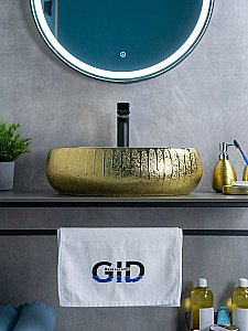Раковина накладная Gid Lago 48 9030g 52234 золото купить в интернет-магазине Sanbest