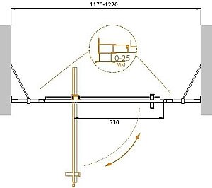 Душевая дверь Cezares MOLVENO BA-12-80+40 прозрачный 120x190 купить в интернет-магазине Sanbest