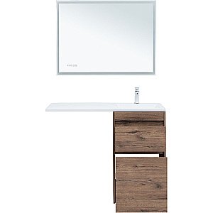 Тумба с раковиной Aquanet Токио 58 333648 дуб веллингтон для ванной в интернет-магазине Sanbest