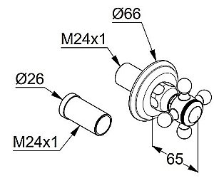 Дивертор Kludi 1926 518490520 хром для смесителя в интернет-магазине сантехники Sanbest