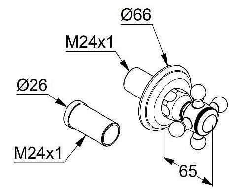 Дивертор Kludi 1926 518490520 хром для смесителя в интернет-магазине сантехники Sanbest