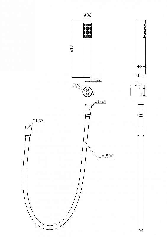 Душевой гарнитур BelBagno Uno UNO-DFS-ORO купить в интернет-магазине сантехники Sanbest
