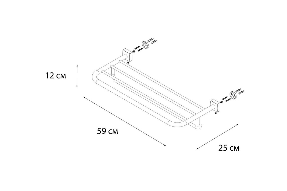 Полка для полотенец FIXSEN Kvadro FX-61315 купить в интернет-магазине сантехники Sanbest