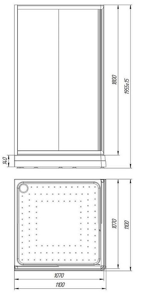 Душевой уголок Радомир Дрим 110 стекло матовое/профиль белый купить в интернет-магазине Sanbest