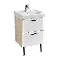 Тумба под раковину Акватон Йорк 55 белый глянцевый/ясень фабрик купить в интернет-магазине сантехники Sanbest