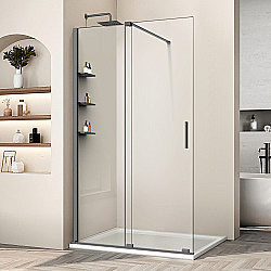 Душевая перегородка Vincea Walk-In VSW-1WSL120CLGM 120 профиль вороненая сталь/стекло прозрачное купить в интернет-магазине Sanbest