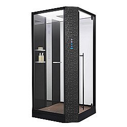 Душевая кабина Orans Diamond 89101RBLH 100х100 профиль черный правая купить в интернет-магазине сантехники Sanbest