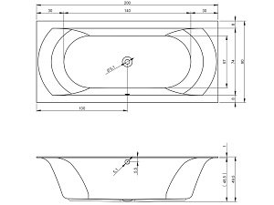 Ванна акриловая Riho LINARES 200x90 купить в интернет-магазине Sanbest