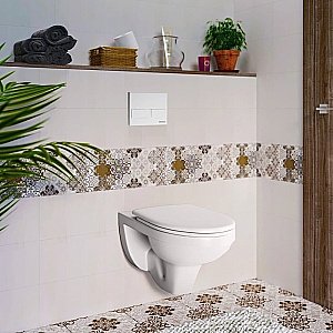 Унитаз подвесной Berges GAMMA 42428с инсталляцией, белый/кнопка белая Soft Touch купить в интернет-магазине Sanbest