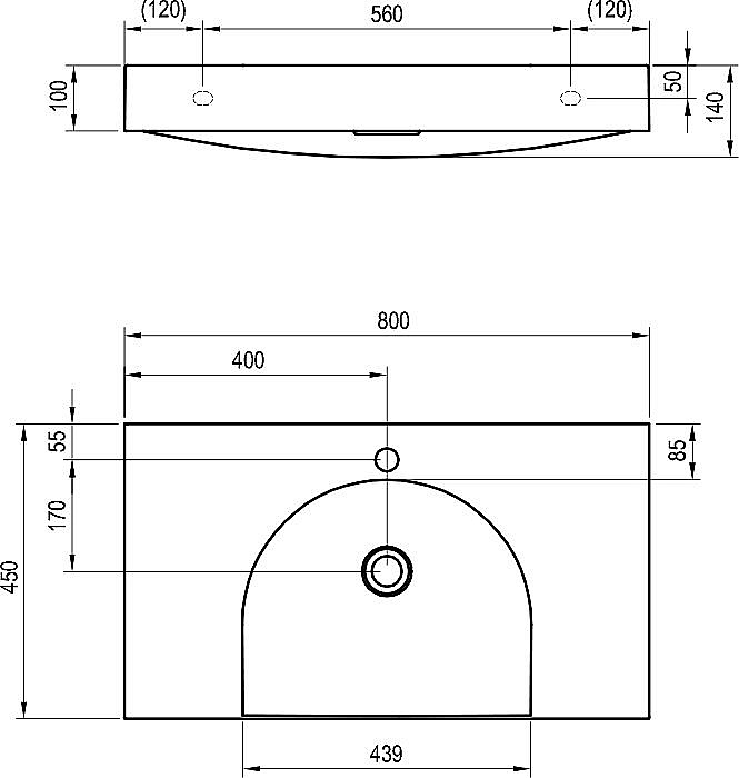 Раковина Ravak Lite XJX01280004 белый купить в интернет-магазине Sanbest