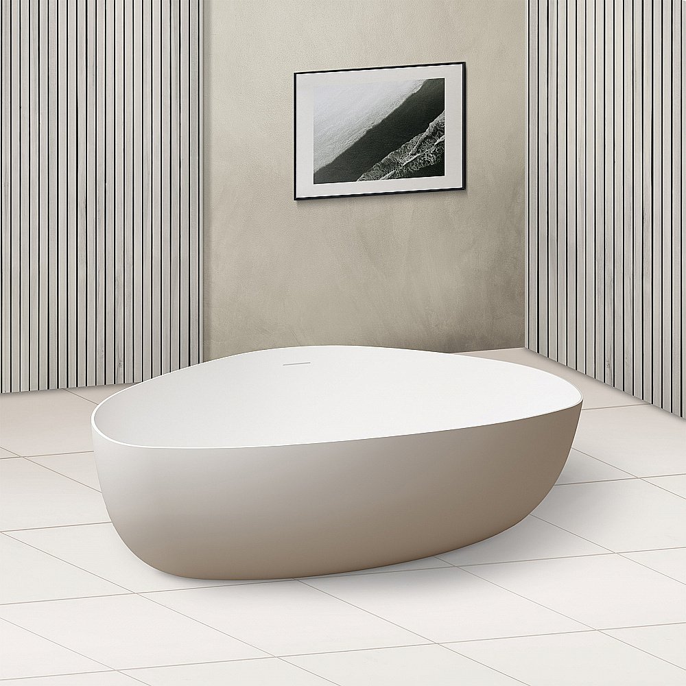 Ванна из искусственного камня ABBER Stein AS9608 180х130 белая матовая купить в интернет-магазине Sanbest