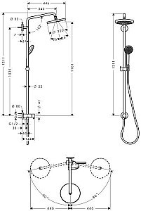 Душевая система Hansgrohe Croma 27224000 купить в интернет-магазине сантехники Sanbest