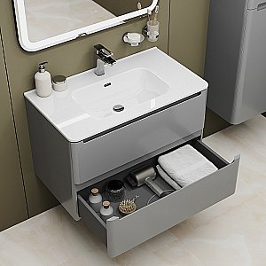 Тумба с раковиной Iddis Edifice 80 EDI80L0I95K светло-серая для ванной в интернет-магазине Sanbest