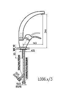 Смеситель для кухни Rav-Slezak LABE L006.5/3 купить в интернет-магазине сантехники Sanbest