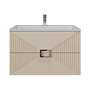 Тумба с раковиной подвесная Grossman ЛУКСОР 70 с 2-я ящ, бежевая матовая для ванной в интернет-магазине Sanbest