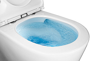 Унитаз напольный Azario Conto AZ-T005BR белый, безободковый, с бачком, с крышкой микролифт, слив торнадо купить в интернет-магазине Sanbest