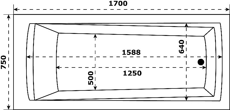 Ванна Azario Бали 170х75 БАВ0104 белая купить в интернет-магазине Sanbest
