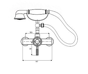 Смеситель для душа Bronze de Luxe Windsor&Royal 10126 бронза купить в интернет-магазине сантехники Sanbest