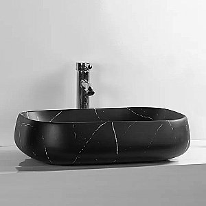 Раковина накладная CeruttiSpa 56,5 CR0086 MMB1 мрамор черный матовый купить в интернет-магазине Sanbest
