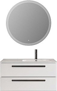 Тумба с раковиной Cezares ECO-CER-N 100 ECO-CER-N-1000-2C-SO-BL белая глянцевая левая/правая для ванной в интернет-магазине Sanbest