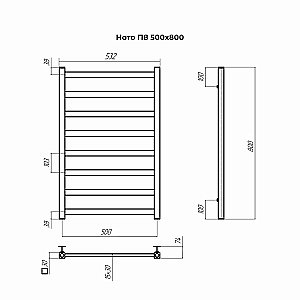 Полотенцесушитель водяной Terminus Ното П8 500х800 купить в интернет-магазине сантехники Sanbest