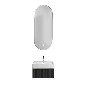 Тумба с раковиной Cezares Premium Plisse 51 Nero opaco для ванной в интернет-магазине Sanbest