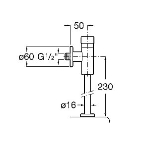 Внешнее смывное устройство для писсуара Roca Aqualine 5A9177C00 купить в интернет-магазине сантехники Sanbest