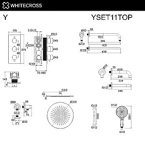 Душевая система WhiteCross Y YSET11TOPBL черная матовая купить в интернет-магазине сантехники Sanbest