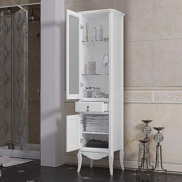 Пенал Опадирис Лоренцо 45 белый матовый для ванной в интернет-магазине сантехники Sanbest