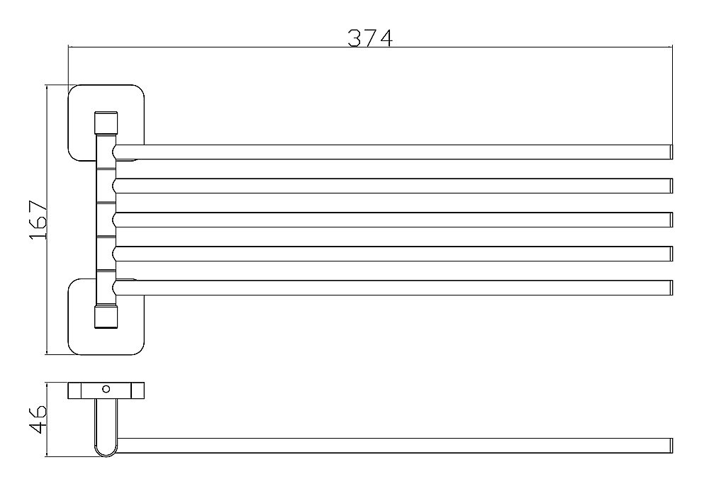 Полотенцедержатель поворотный WONZON & WOGHAND STILL, Хром (WW-6661) купить в интернет-магазине сантехники Sanbest