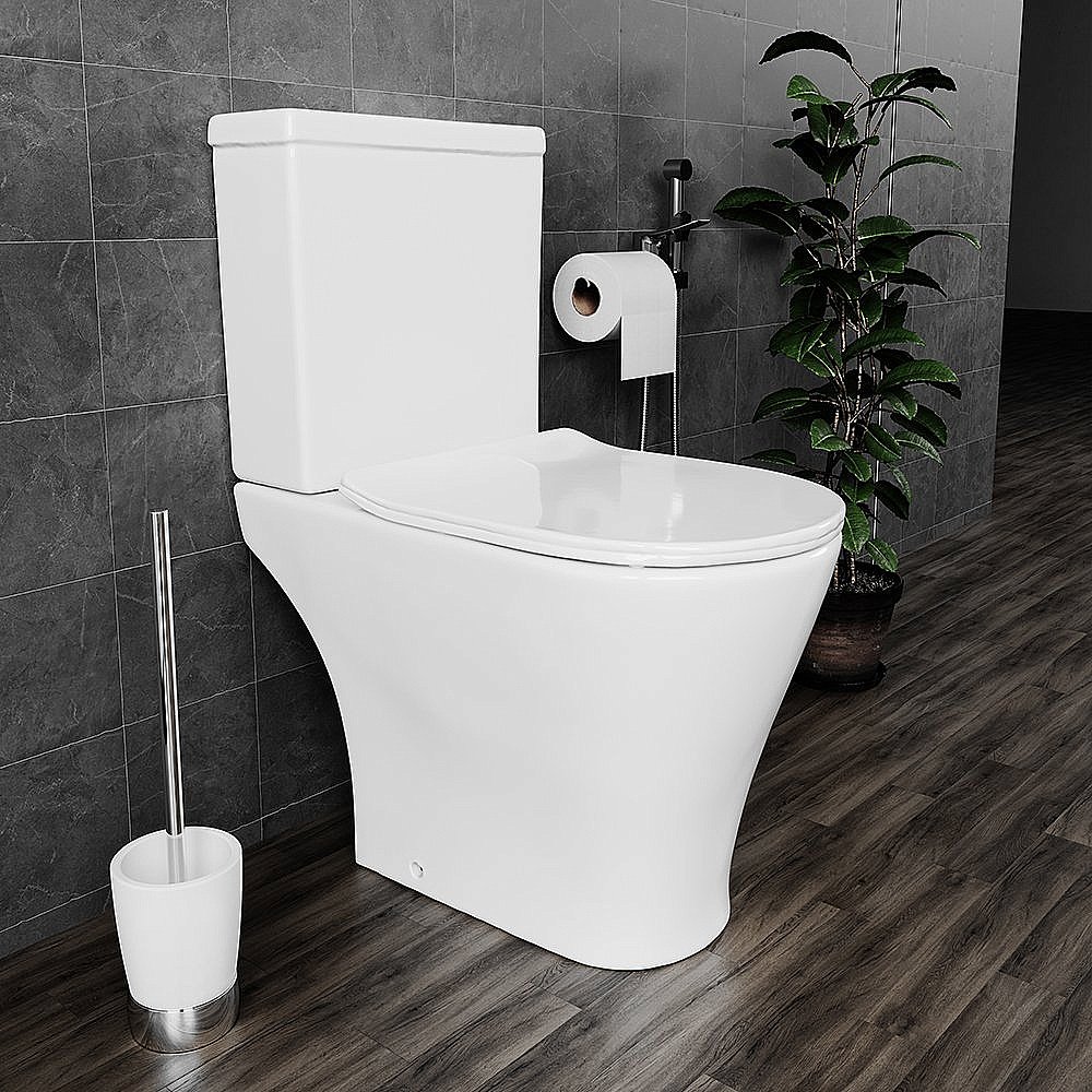 Унитаз-компакт Damixa Origin Bit 778607SC белый, с крышкой микролифт, с бачком купить в интернет-магазине Sanbest