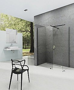 Душевое ограждение Ravak WALK-IN DOUBLE WALL 60x80 черный/Transparent купить в интернет-магазине Sanbest