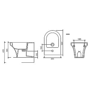 Биде Gural Vit Sole SO02BDE00 белое купить в интернет-магазине Sanbest