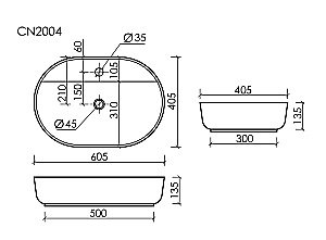 Раковина накладная Ceramica Nova Modo 61 купить в интернет-магазине Sanbest