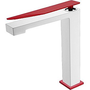 Смеситель для раковины Boheme Q 142-WR.2 белый матовый/красный купить в интернет-магазине сантехники Sanbest