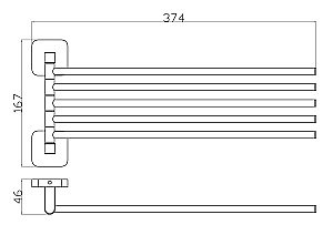 Полотенцедержатель поворотный WONZON & WOGHAND STILL, Хром (WW-6661) купить в интернет-магазине сантехники Sanbest