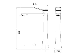 Смеситель для раковины Grossman Advans 520.K35.09.210 черный матовый купить в интернет-магазине сантехники Sanbest