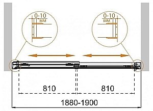 Шторка для ванны Cezares TANDEM-SOFT-VF-2 190 купить в интернет-магазине Sanbest