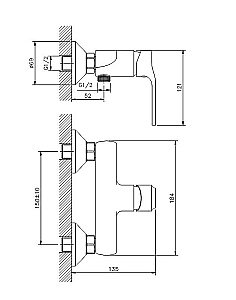 Смеситель для душа Koller Pool Stream ST0450 купить в интернет-магазине сантехники Sanbest